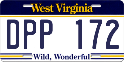 WV license plate DPP172