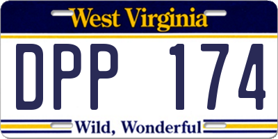WV license plate DPP174