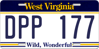 WV license plate DPP177