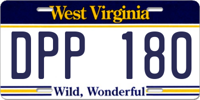 WV license plate DPP180
