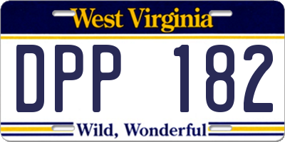 WV license plate DPP182