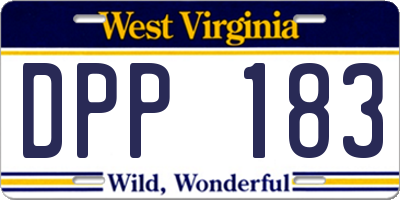 WV license plate DPP183