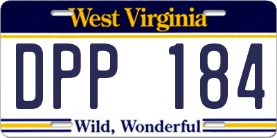 WV license plate DPP184