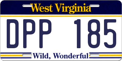 WV license plate DPP185