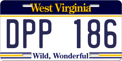 WV license plate DPP186