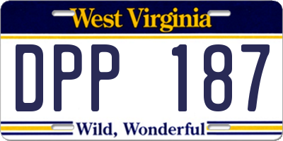 WV license plate DPP187