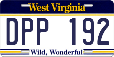 WV license plate DPP192