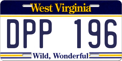 WV license plate DPP196