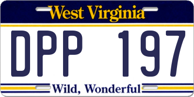 WV license plate DPP197