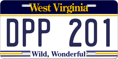WV license plate DPP201