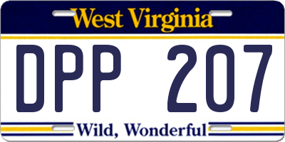 WV license plate DPP207