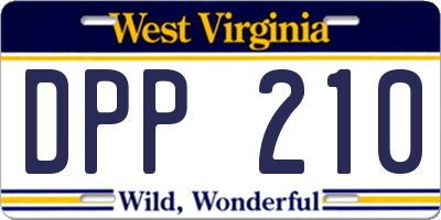 WV license plate DPP210