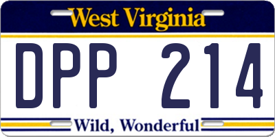 WV license plate DPP214