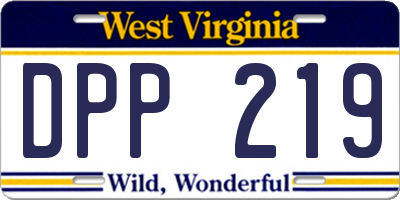 WV license plate DPP219