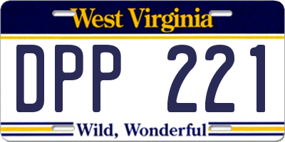 WV license plate DPP221
