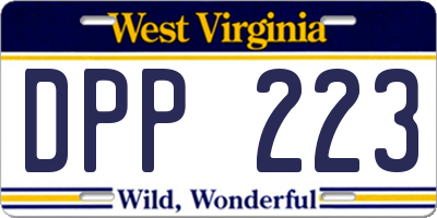 WV license plate DPP223
