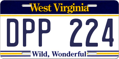 WV license plate DPP224
