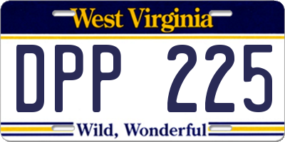 WV license plate DPP225