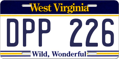 WV license plate DPP226