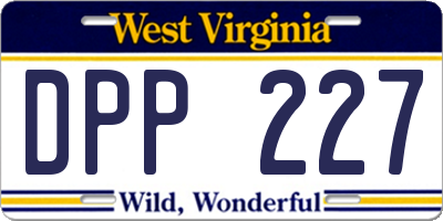WV license plate DPP227