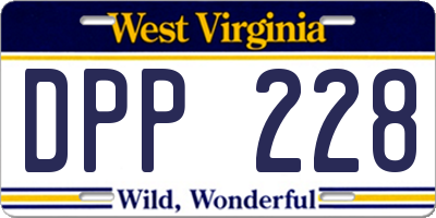 WV license plate DPP228