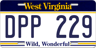 WV license plate DPP229