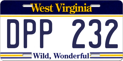 WV license plate DPP232