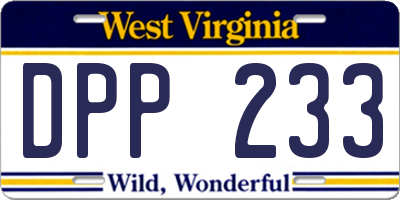 WV license plate DPP233