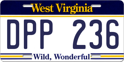 WV license plate DPP236