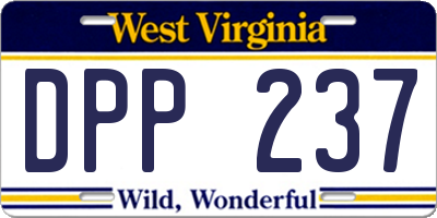 WV license plate DPP237