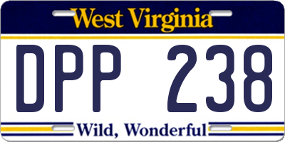 WV license plate DPP238