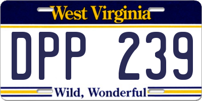 WV license plate DPP239