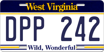 WV license plate DPP242