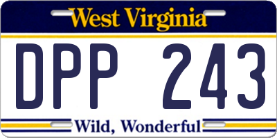 WV license plate DPP243