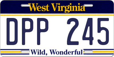 WV license plate DPP245