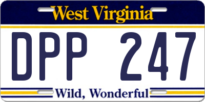 WV license plate DPP247