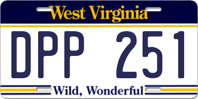 WV license plate DPP251