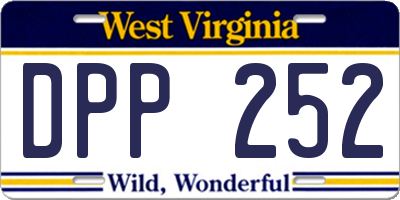 WV license plate DPP252