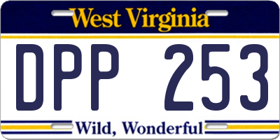WV license plate DPP253