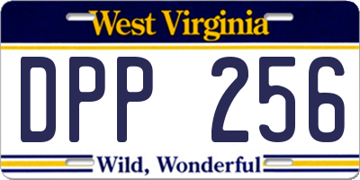 WV license plate DPP256