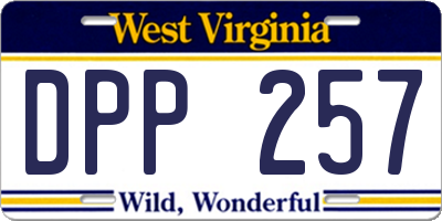 WV license plate DPP257