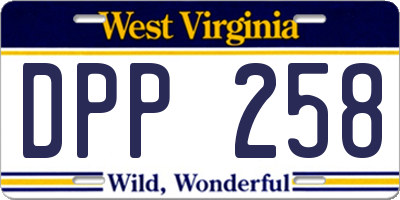 WV license plate DPP258