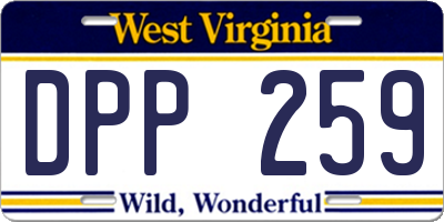 WV license plate DPP259