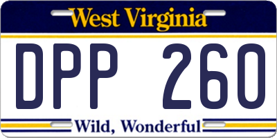 WV license plate DPP260