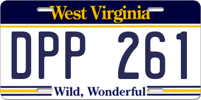 WV license plate DPP261
