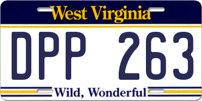 WV license plate DPP263
