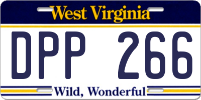 WV license plate DPP266