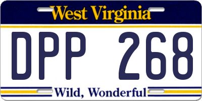 WV license plate DPP268