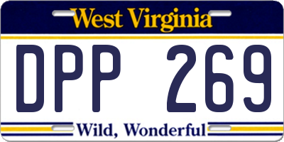 WV license plate DPP269