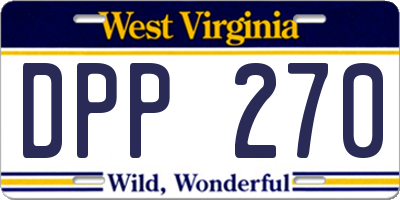 WV license plate DPP270